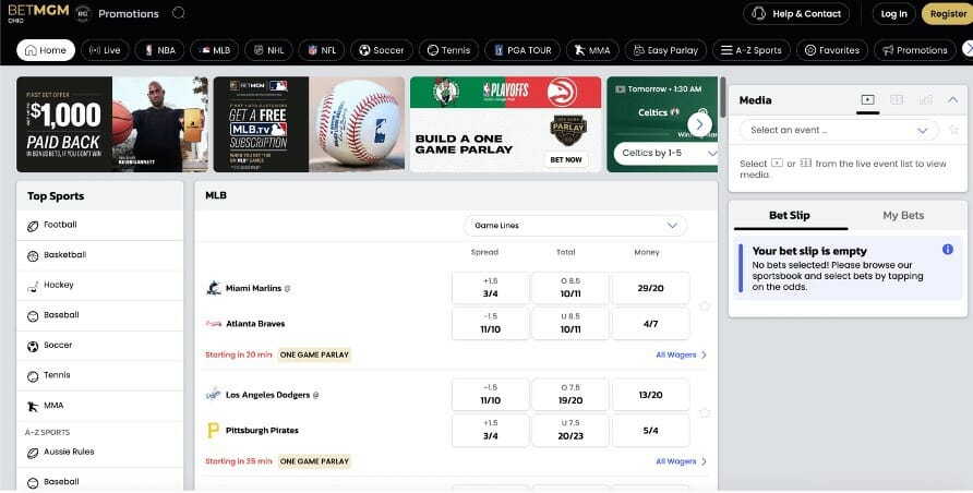 BetMGM Ohio Screenshot