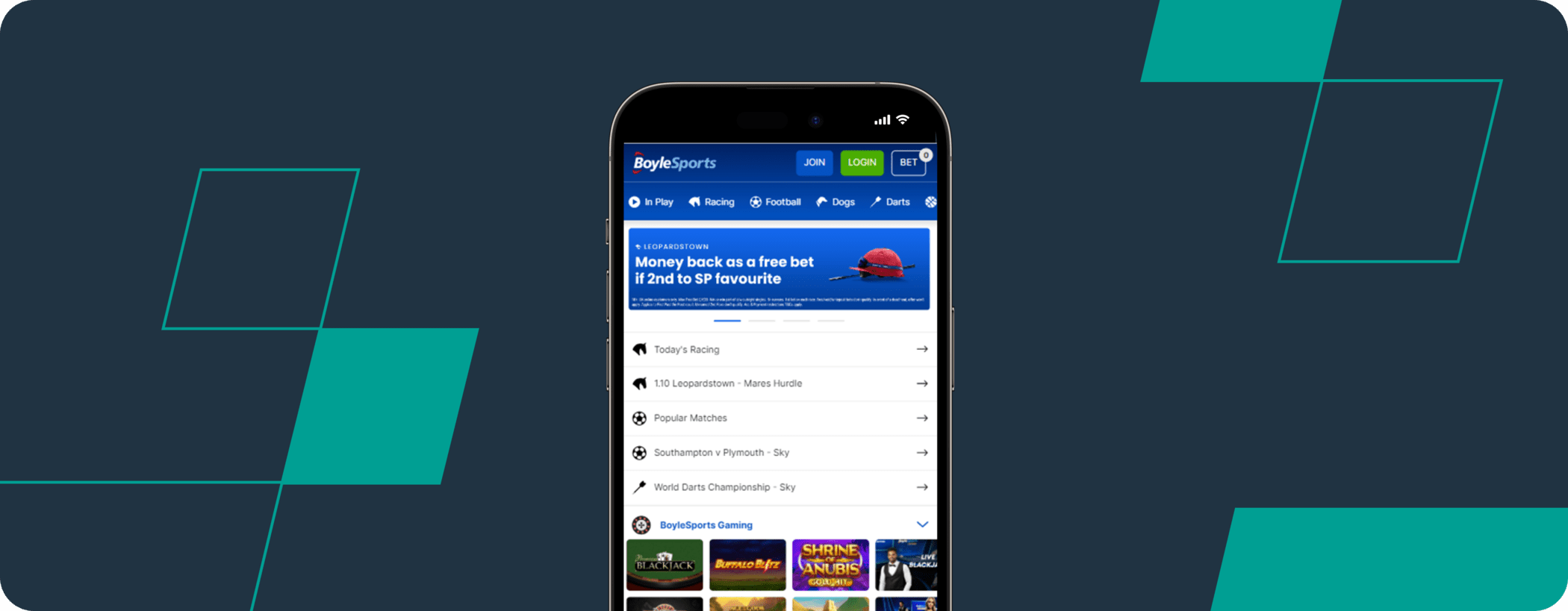 boylesports mobile app screenshot