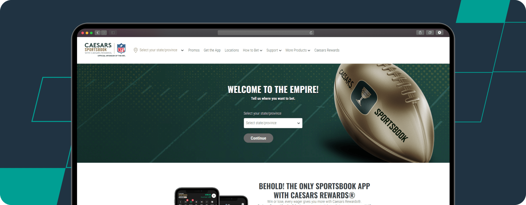 caesars sportsbook homepage screenshot