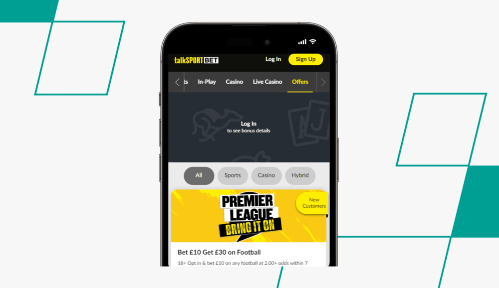 screenshot of talksport bet promotions page